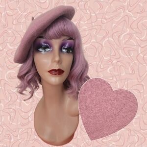 ✏️"Schoolyard Sweetheart" Classic Wool Blend Beret In Eraser Pink - One Size